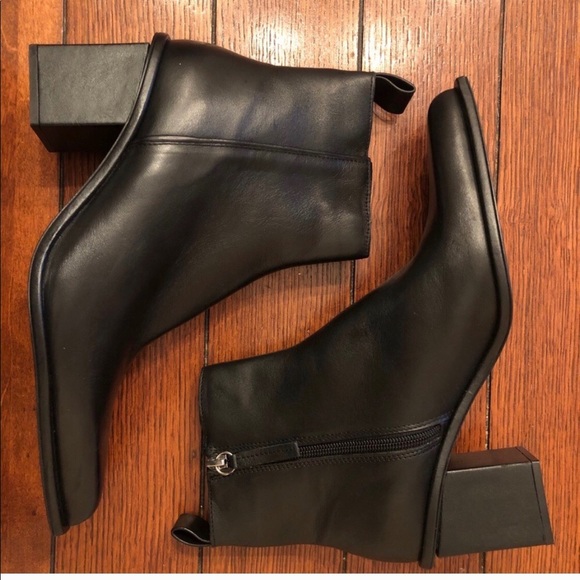 Zara Shoes - Zara black block he ankle boots size 39